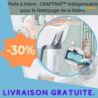 Pelle à litière - CRAPTRAP™ Nettoyeur de litière pour chat tout en 1 hygiénique et pratique !